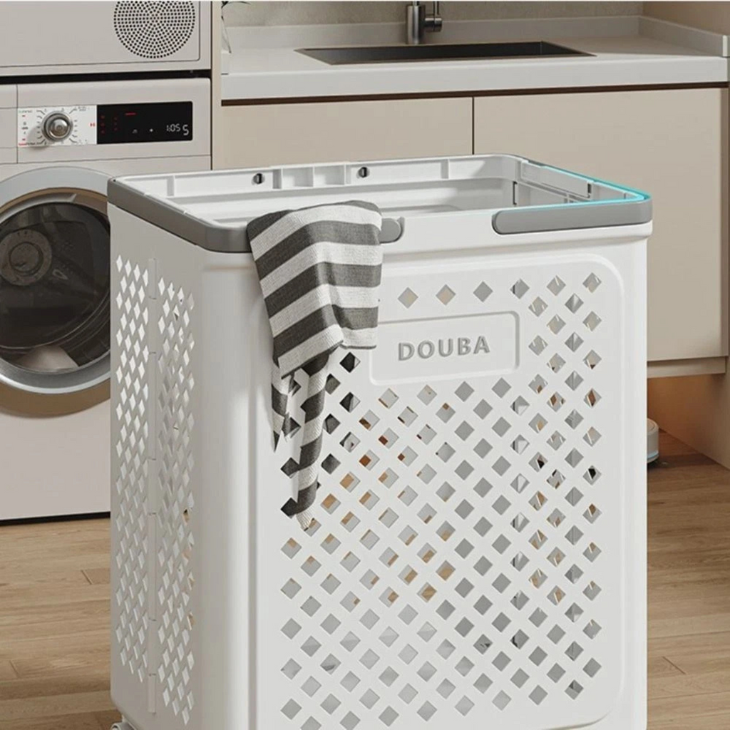 Large Capacity Folding Laundry Basket with Wheels