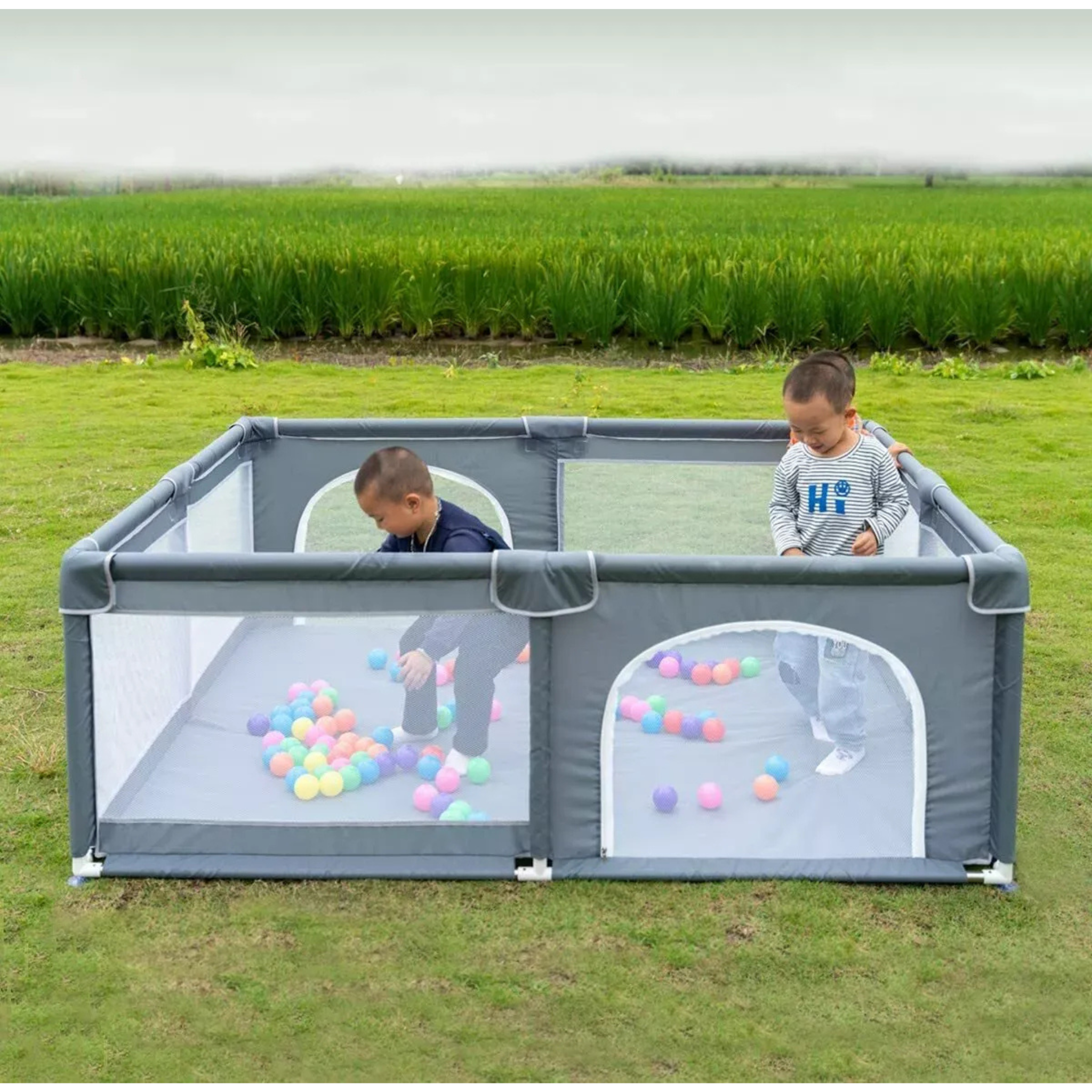 Portable Large Baby Fence Area, Large Baby Playpen, Anti-Slip Play Yard For Toddlers
