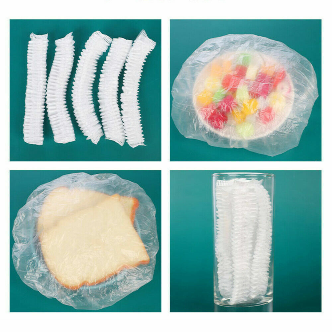 100 Pcs Packet Disposable Plastic Food Wrap Covers
