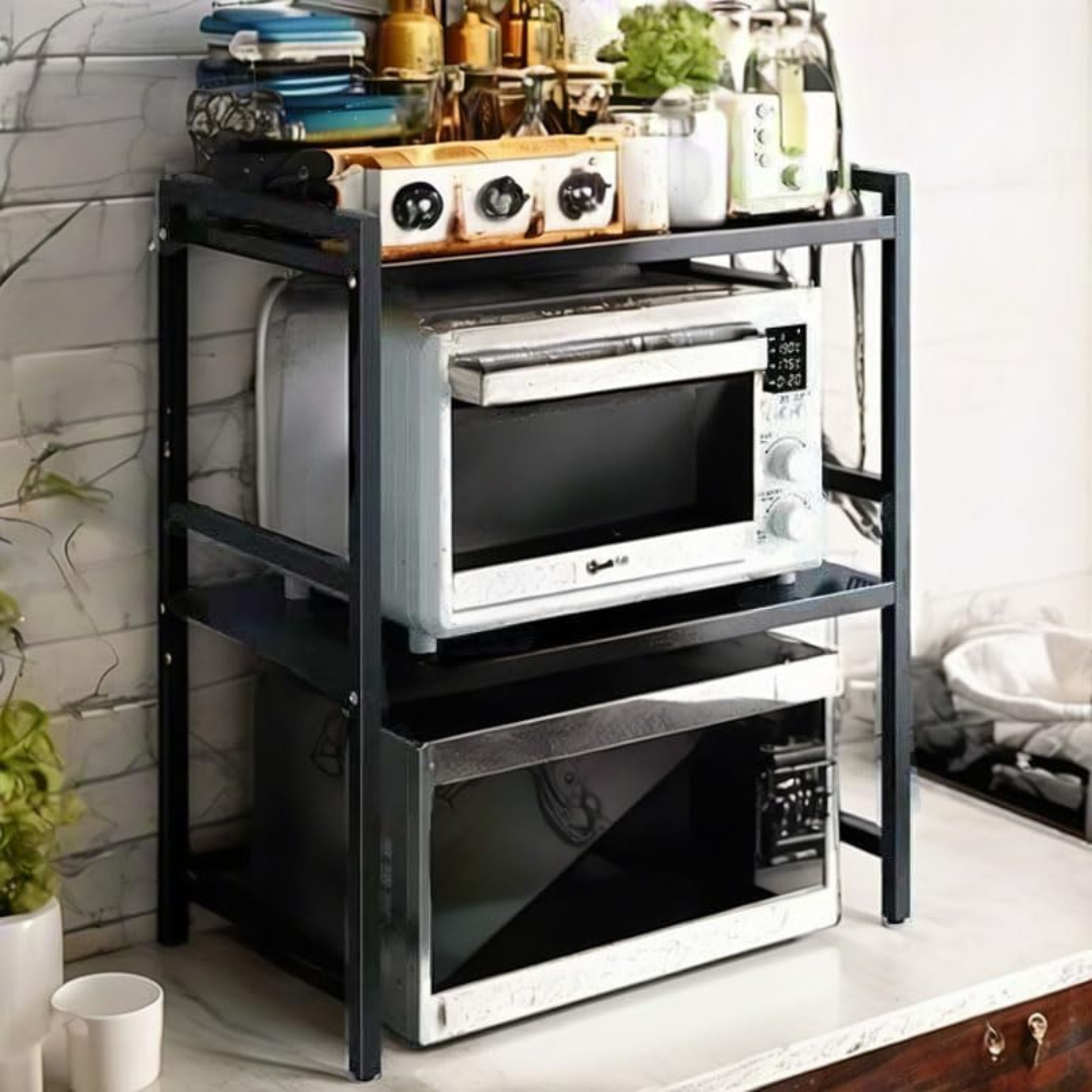 Multi Layer Kitchen Microwave Oven Organizer Storage Rack