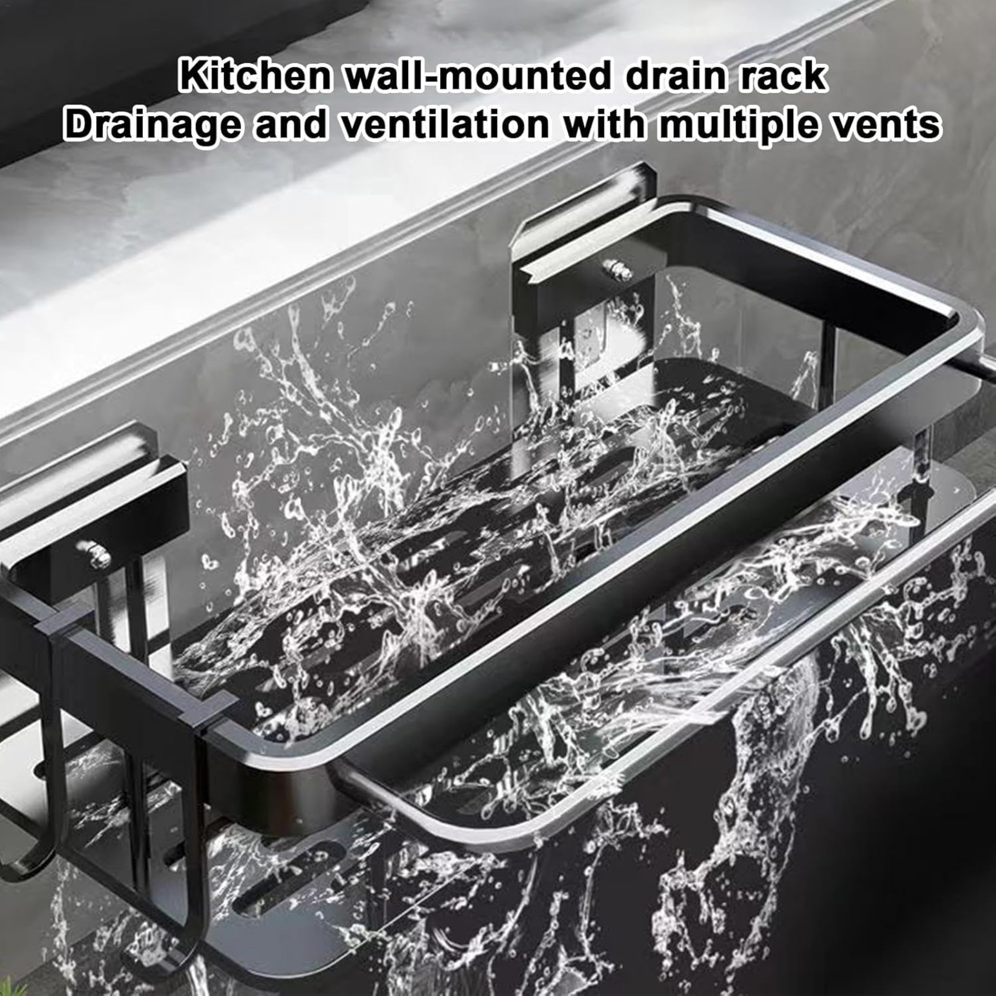 Wall Mounted Kitchen Sink Sponge & Supplies Organizer Rack