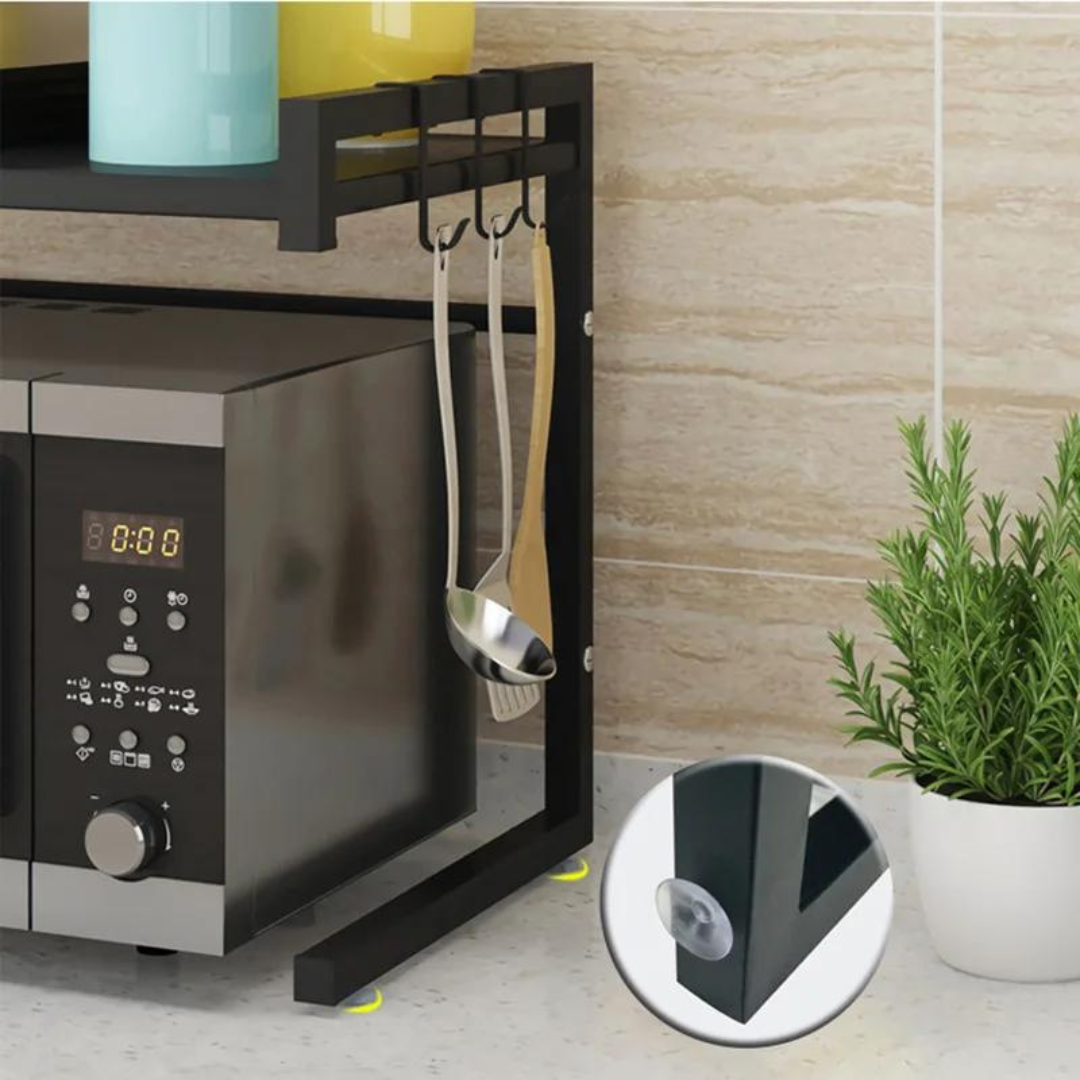 Microwave Oven Rack for Kitchen - Adjustable Microwave Oven Stand