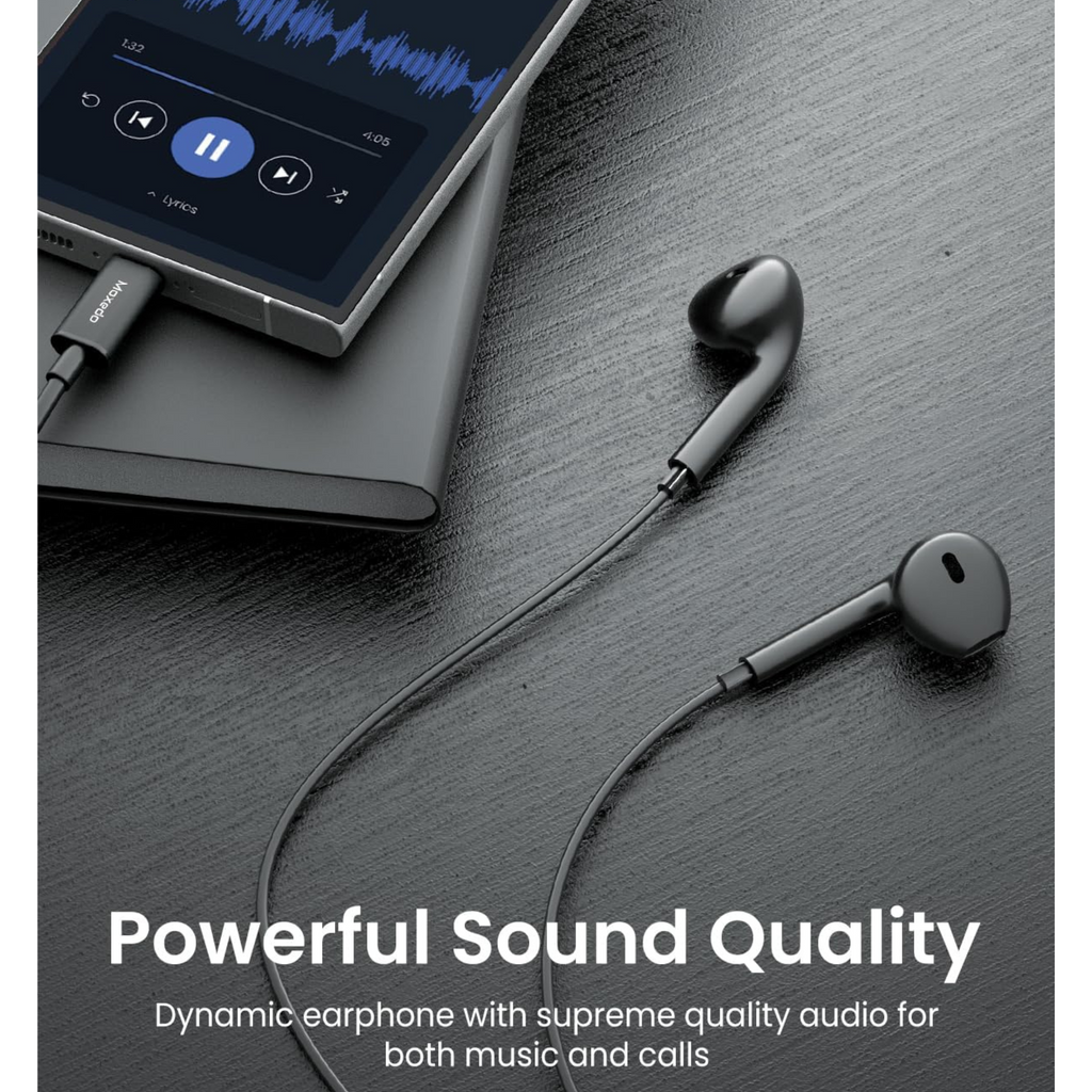 Moxedo Wired Stereo USB Type C Earphone with In-line Mic & Remote