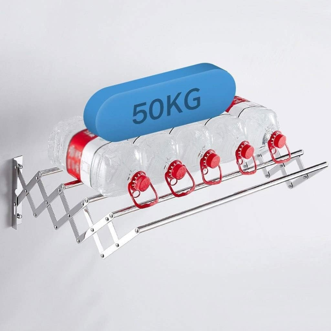 Wall Mounted Foldable Clothes Drying Rack - Extendable Laundry Hanger