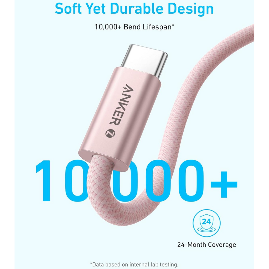 Anker Zolo Dirt-Resistant USB-C to USB-C Nylon Braided Fast Charging Cable