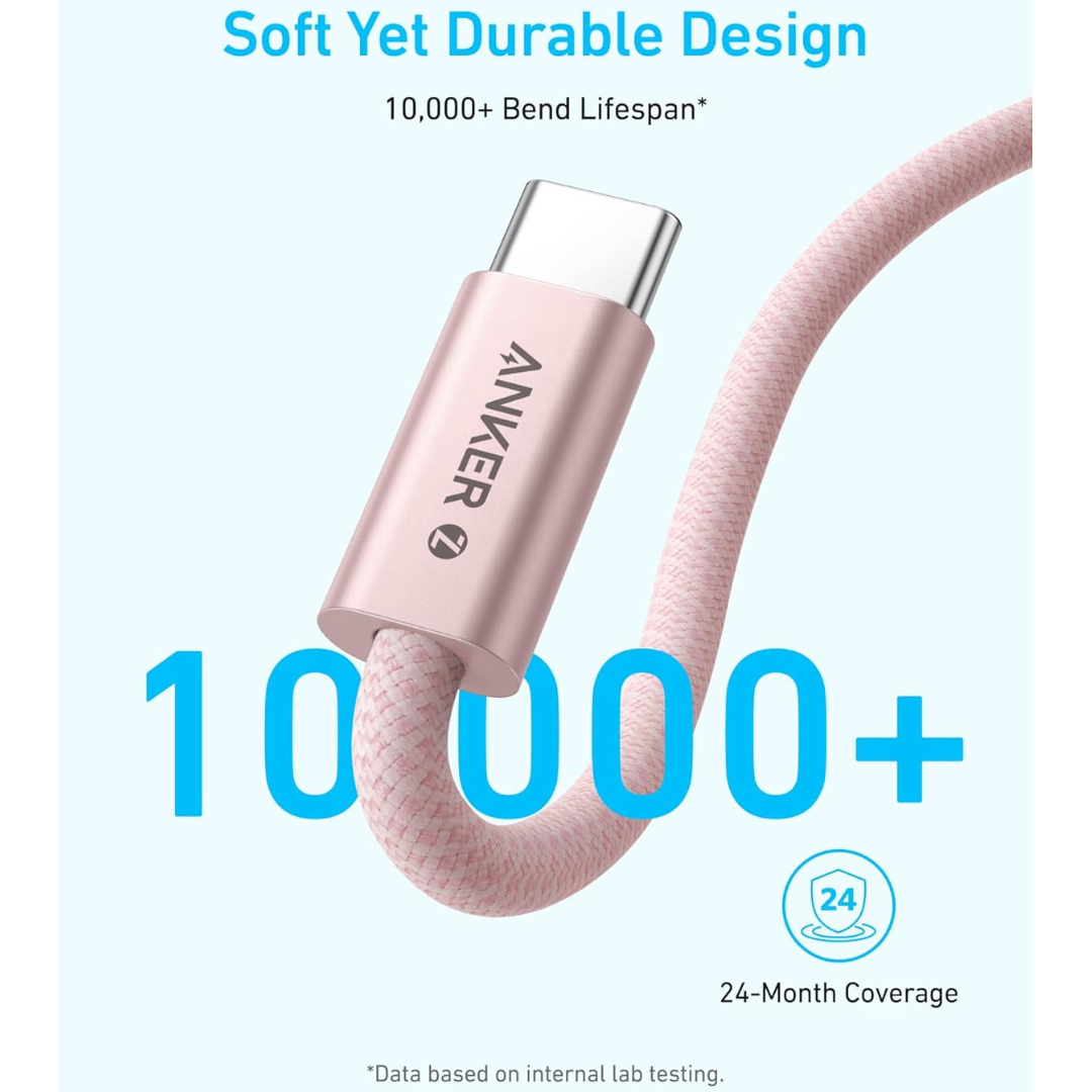 Anker Zolo Dirt-Resistant USB-C to USB-C Nylon Braided Fast Charging Cable
