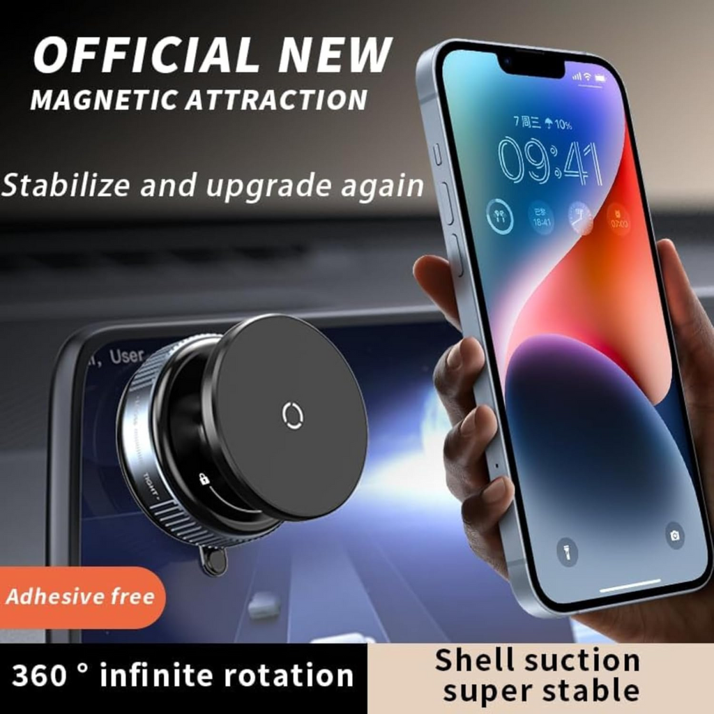 Vacuum Suction Magnetic Phone Mount, 360° Rotatable Mobile Holder K009