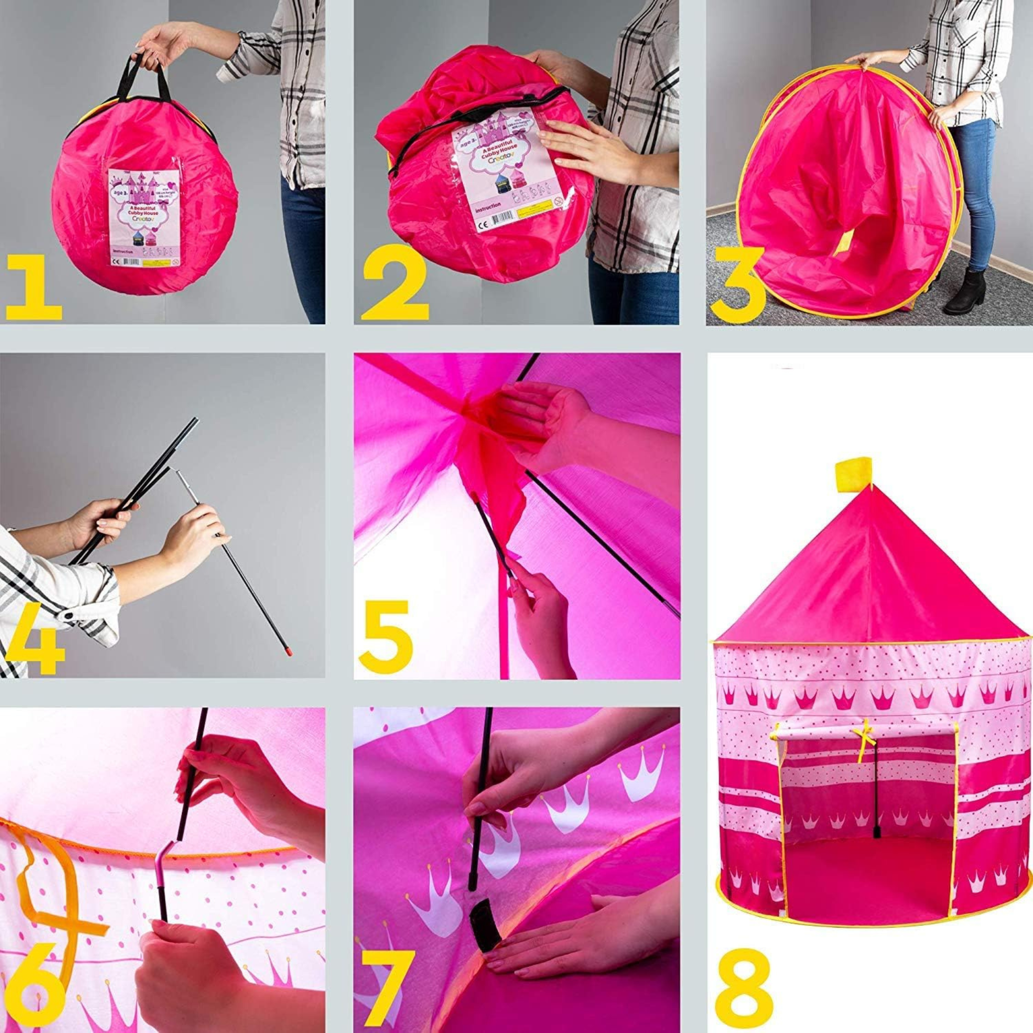 Kids Folding Pop Up Play House, Unisex Children's Play Tent