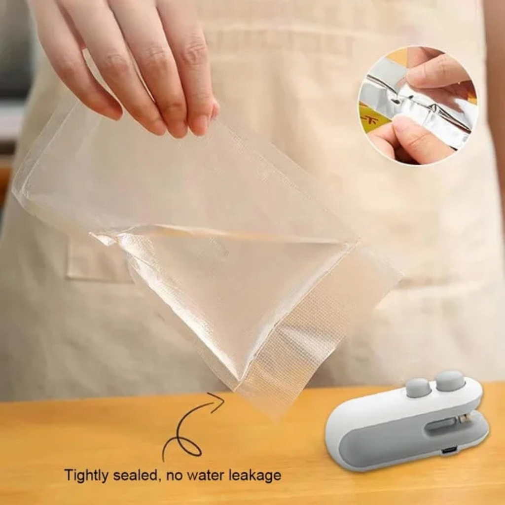 Mini Heat Sealer with Cutter - USB Charging Plastic Bags Sealer and Opener