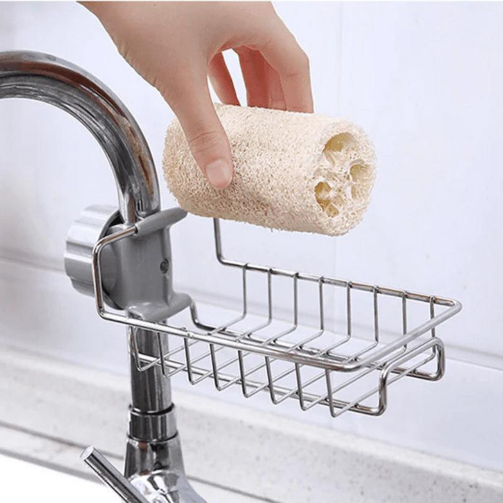 Sponge Holder Rack, Kitchen Sink Faucet Attachment