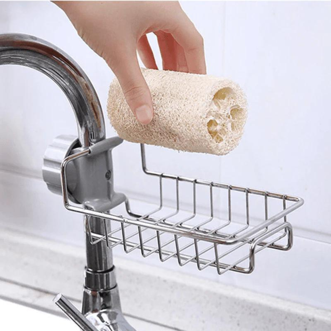 Sponge Holder Rack, Kitchen Sink Faucet Attachment