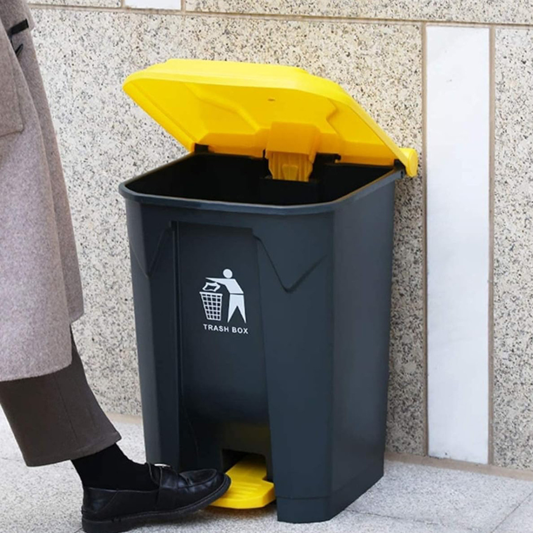 Large Capacity Garbage Bin Trash Can with Lid & Foot Pedal