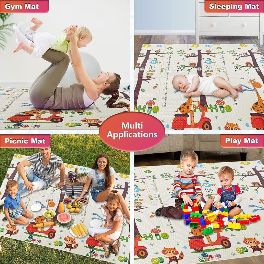 Baby Play Mat, Folding Baby Crawling Two Sided Play Mat