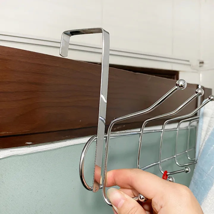 Multi Hooks Useful Stainless Steel Door Back Hanger