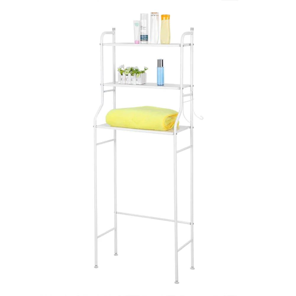 3 Layer Metal Toilet Storage Rack (White)