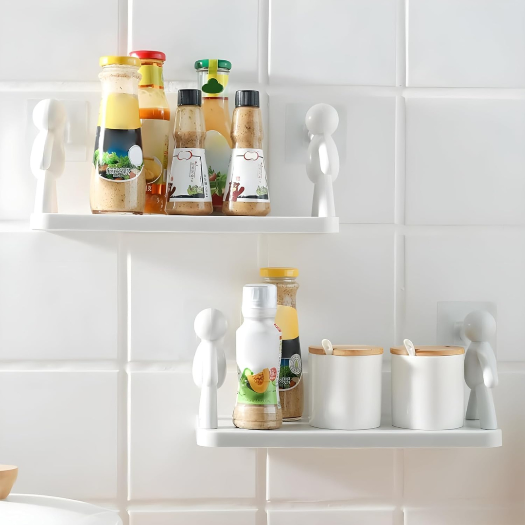 Wall Mounted Punch-free Organizer Rack for Kitchen & Bathroom