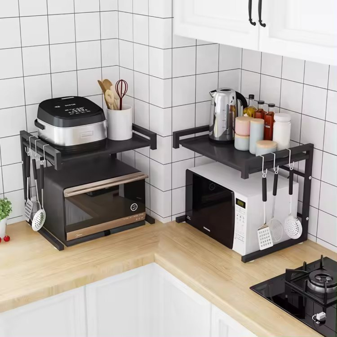 Microwave Oven Rack for Kitchen - Adjustable Microwave Oven Stand