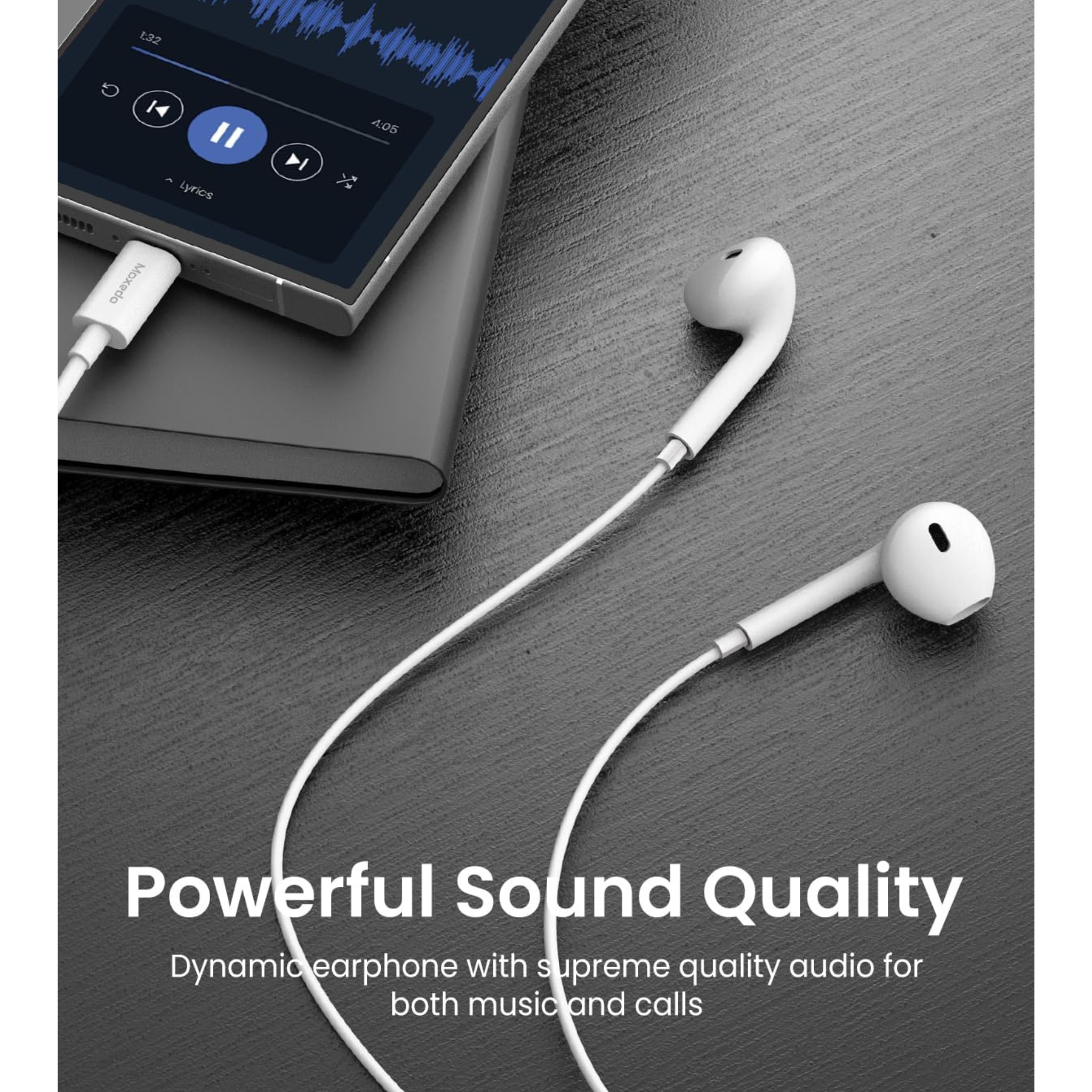 Moxedo Wired Stereo USB Type C Earphone with In-line Mic & Remote