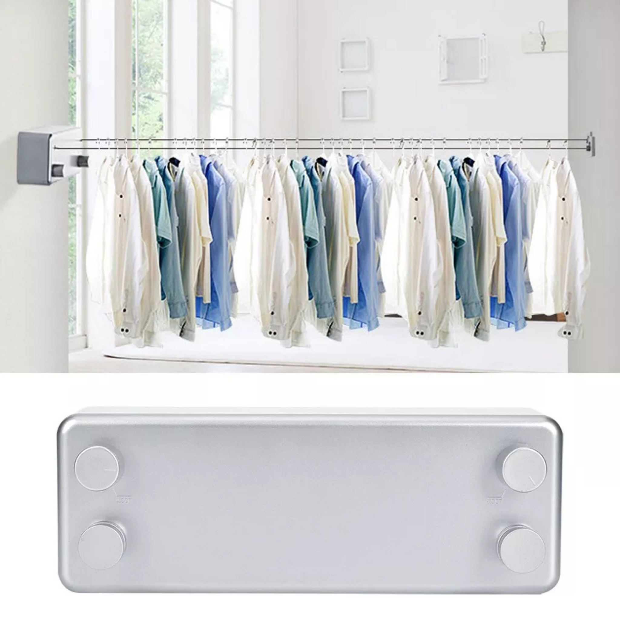 Double Retractable Steel Wire Indoor Clothes Hanger Clothesline