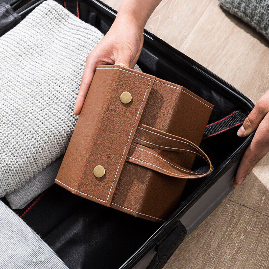 6 Slots Foldable Leather Travel Sunglass Organizer