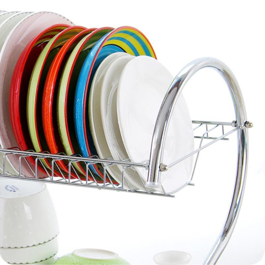 2 Layer Chrome Plated SS Stainless Steel Kitchen Dish Drying Rack
