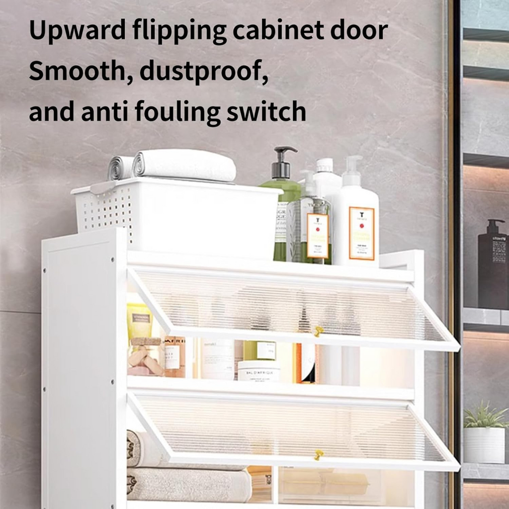 Washing Machine Organizer Rack with Storage Shelf, Laundry Room Storage Cabinet