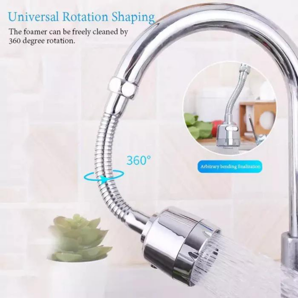 360° Rotatable 2 Modes Swivel Universal Size Kitchen Faucet Head Extender