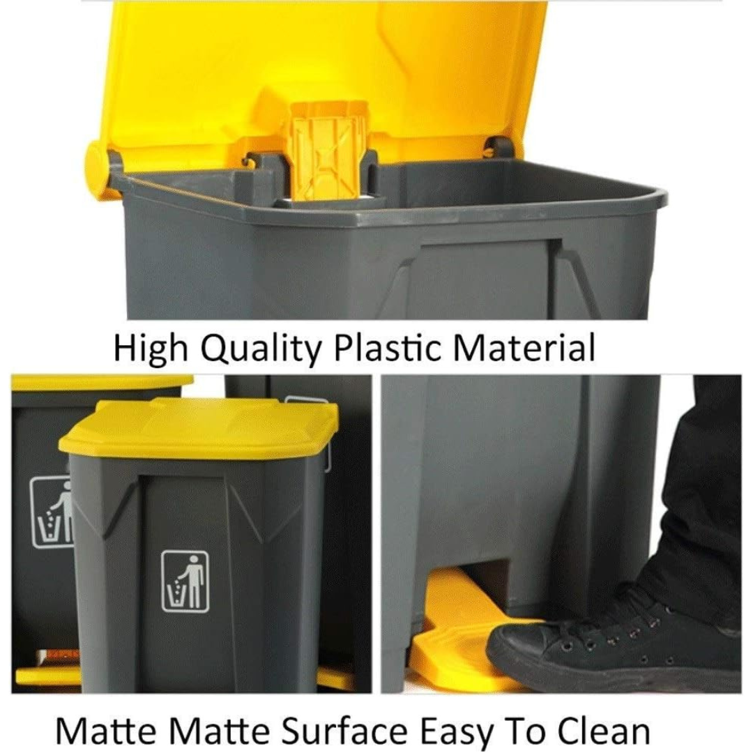 Large Capacity Garbage Bin Trash Can with Lid & Foot Pedal