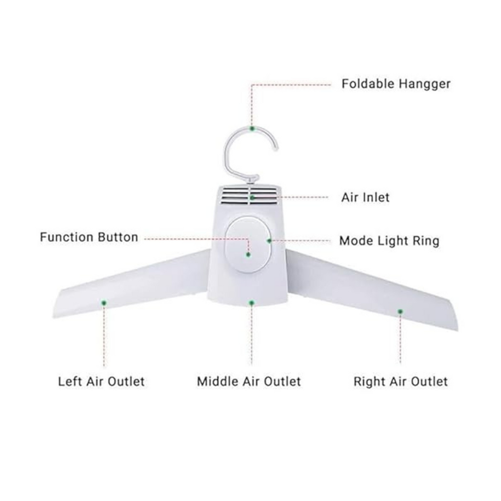 Umate Portable Electric Clothes Drying Hanger with Shoes Dryer