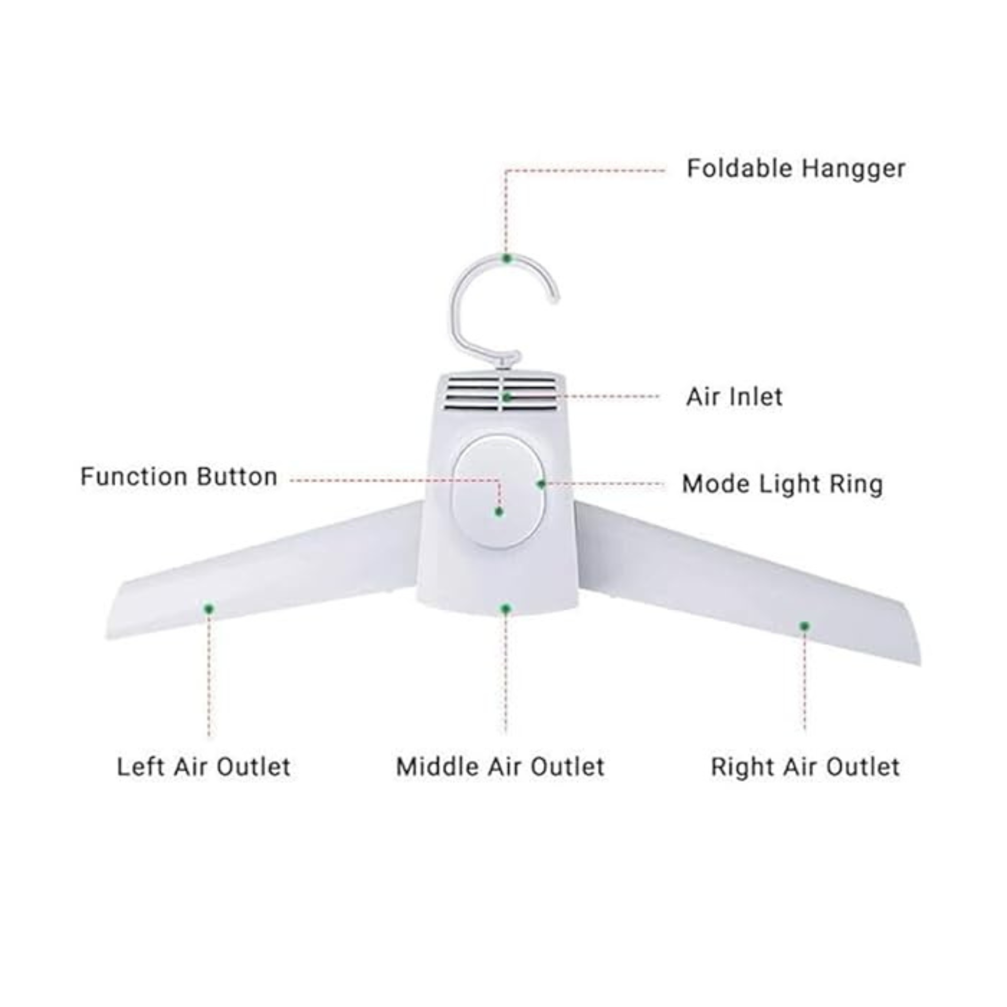 Umate Portable Electric Clothes Drying Hanger with Shoes Dryer