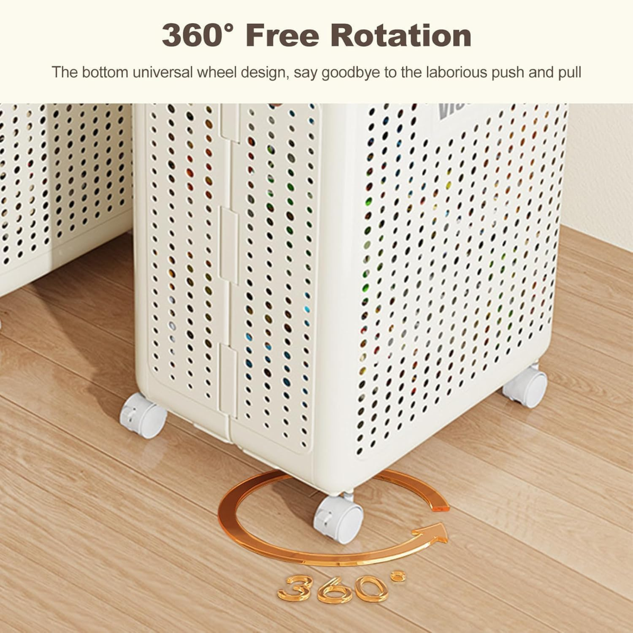 Large Capacity Folding Laundry Basket with Wheels