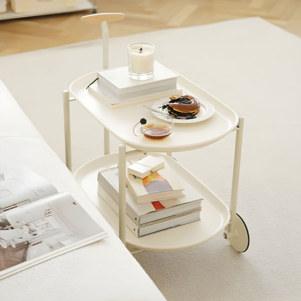2 Tier Utility Storage Coffee & Tea Serving Trolley Cart Table