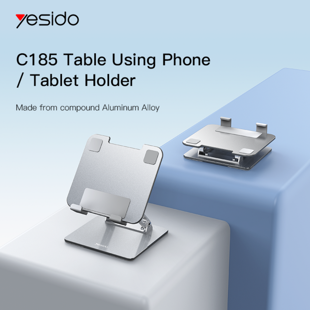 Adjustable Height Foldable Aluminium Alloy Tablet Holder Stand - Yesido C185