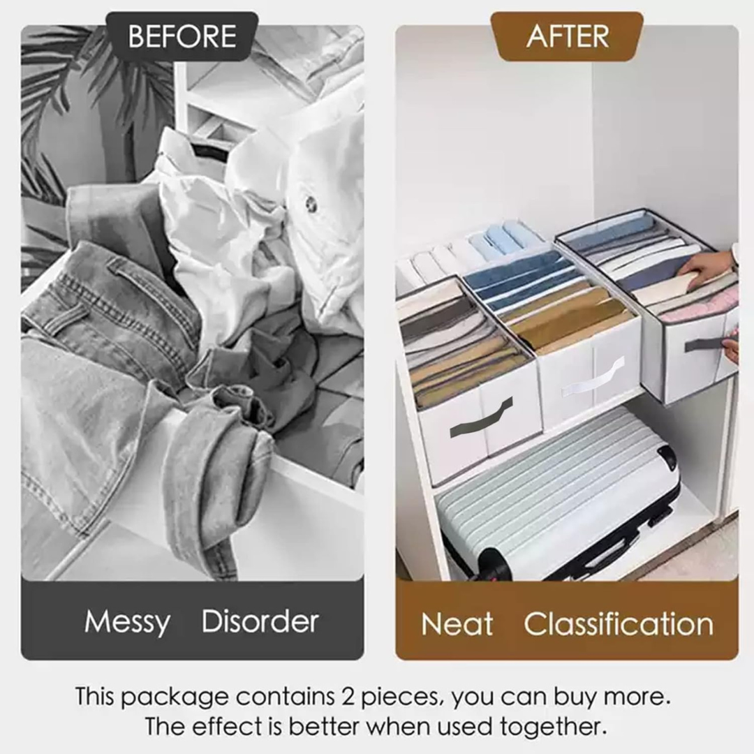 7 Grid Wardrobe Clothes Storage Organizer Box
