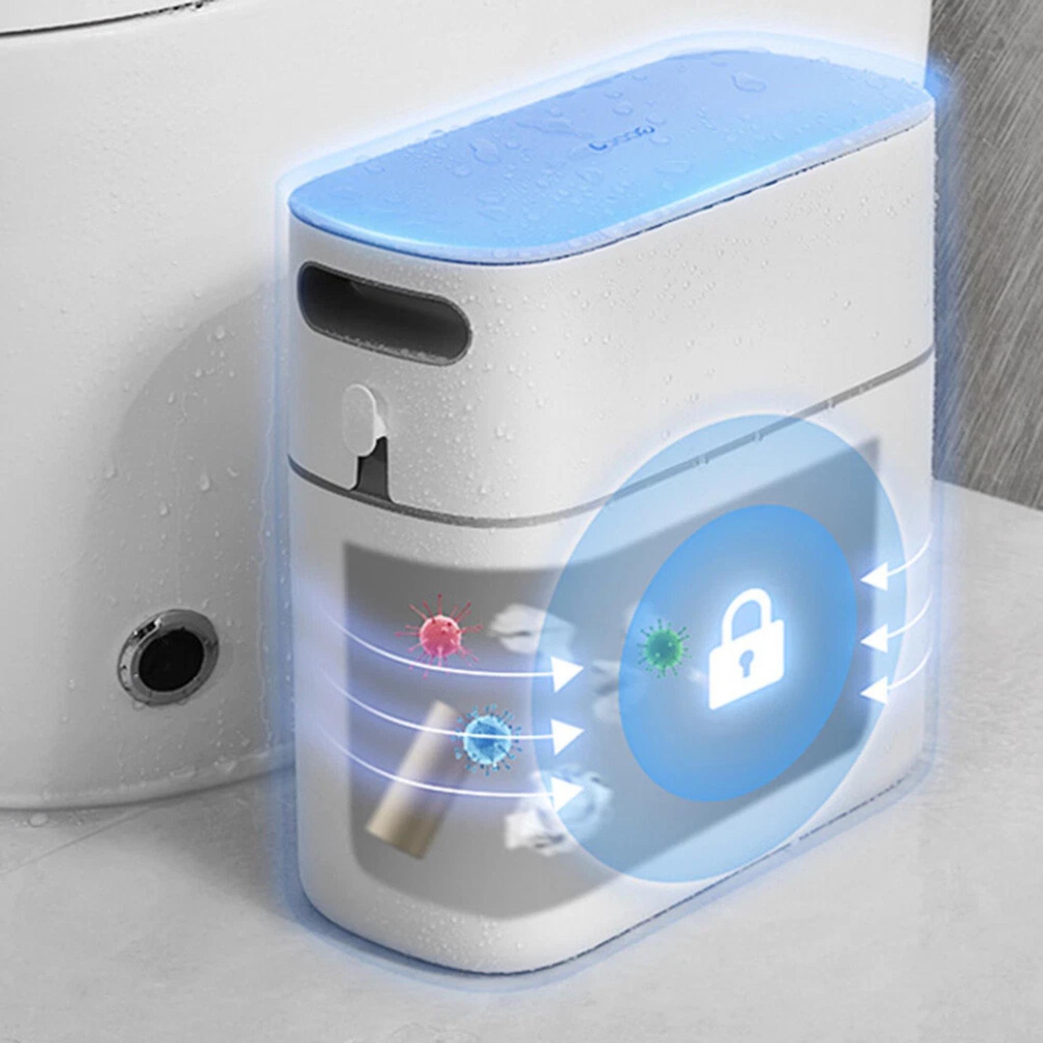 Ecoco Narrow Space Press-type Trash Can, Household Garbage Waste Bin