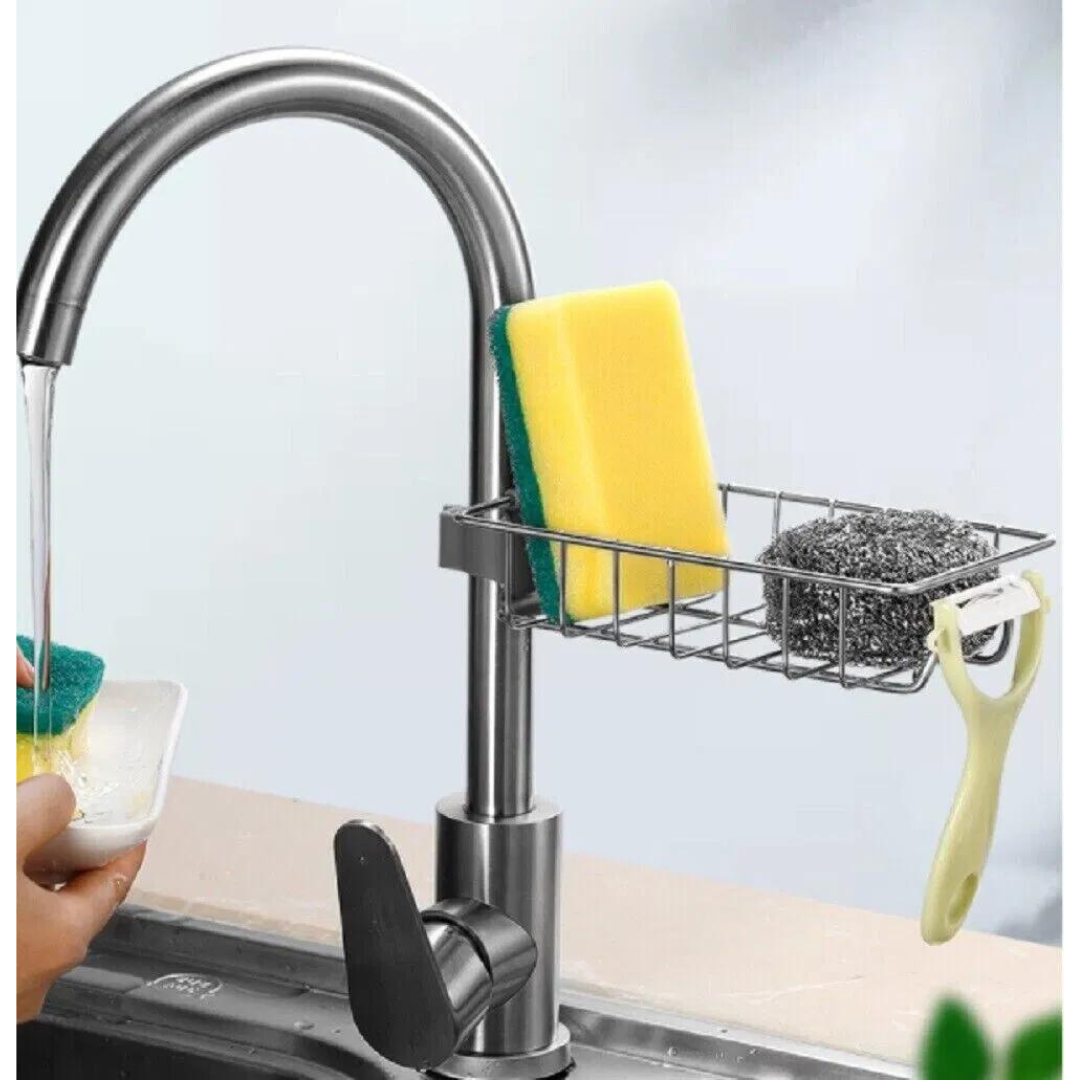 Sponge Holder Rack, Kitchen Sink Faucet Attachment