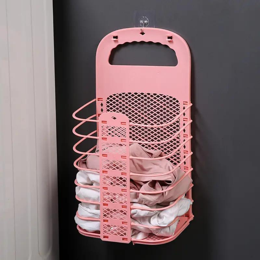 Wall Hanging Foldable Laundry Clothes Storage Basket Organizer Bin