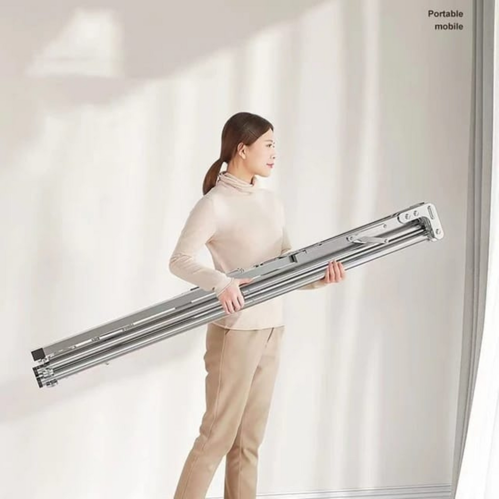 3 Poles Folding Clothes Drying Rack, Heavy Duty Stainless Steel Laundry Dryer