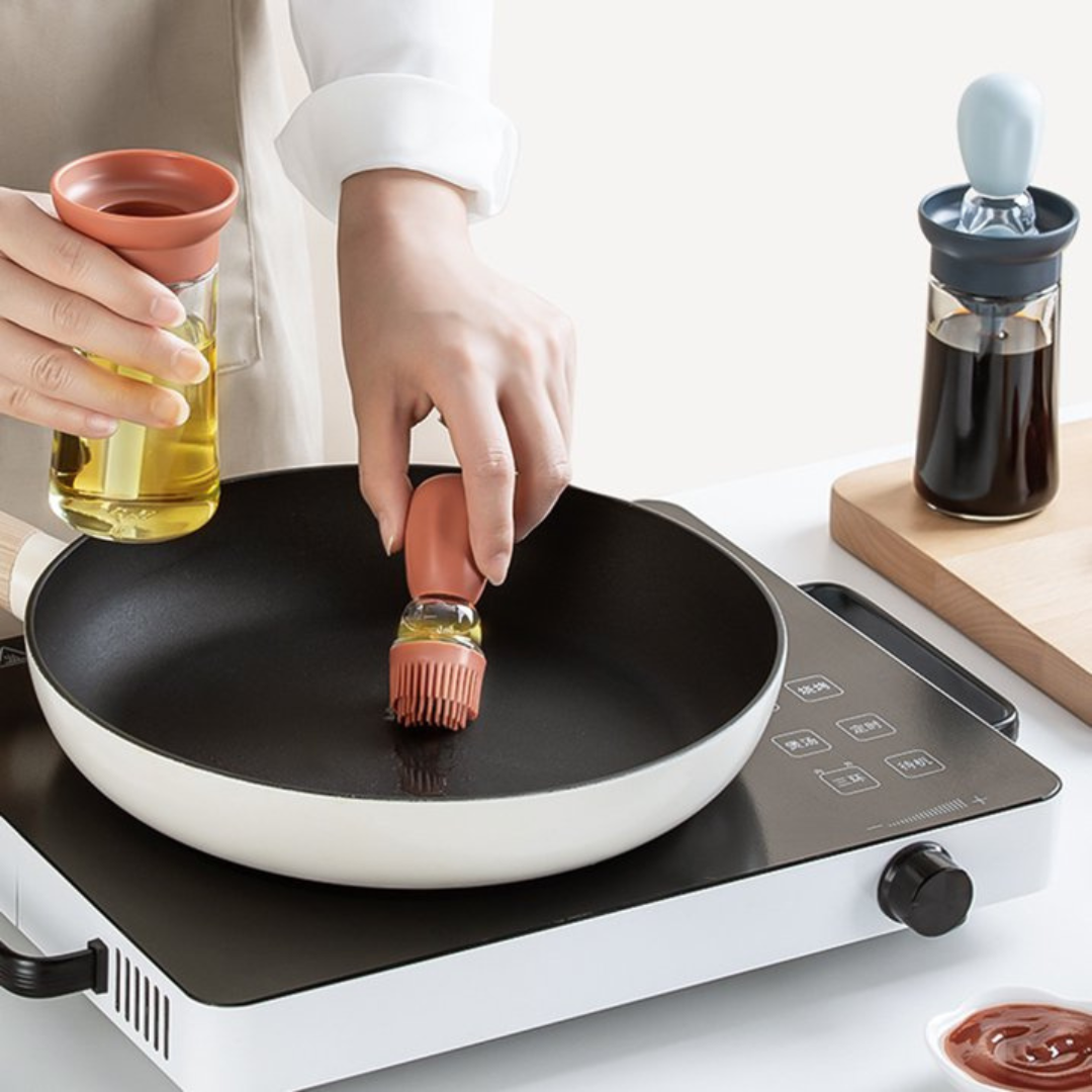 180ml Oil Dispenser Bottle with Silicone Grill Brush