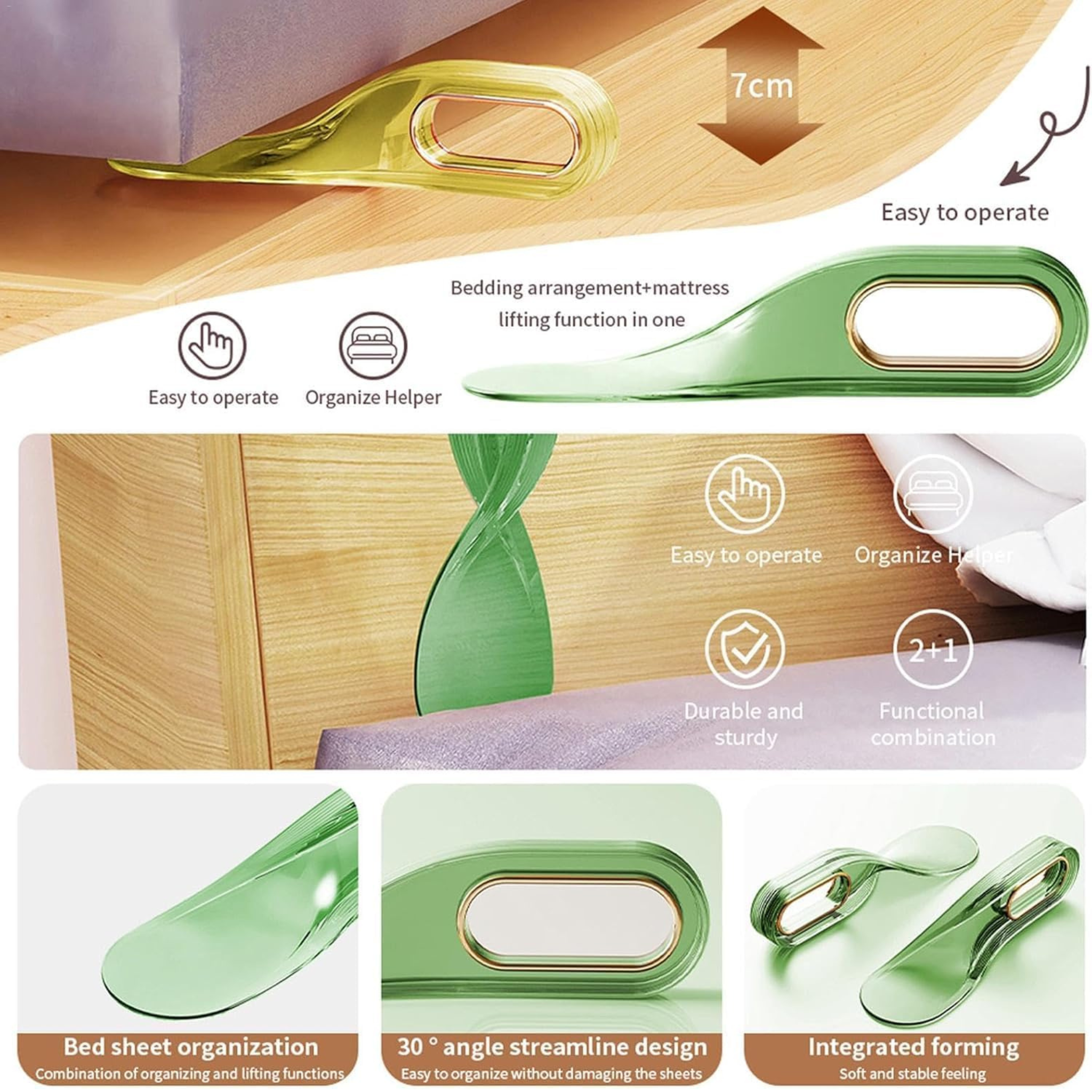 Mattress Lifter for Bed with Lip, Bed Making Tool
