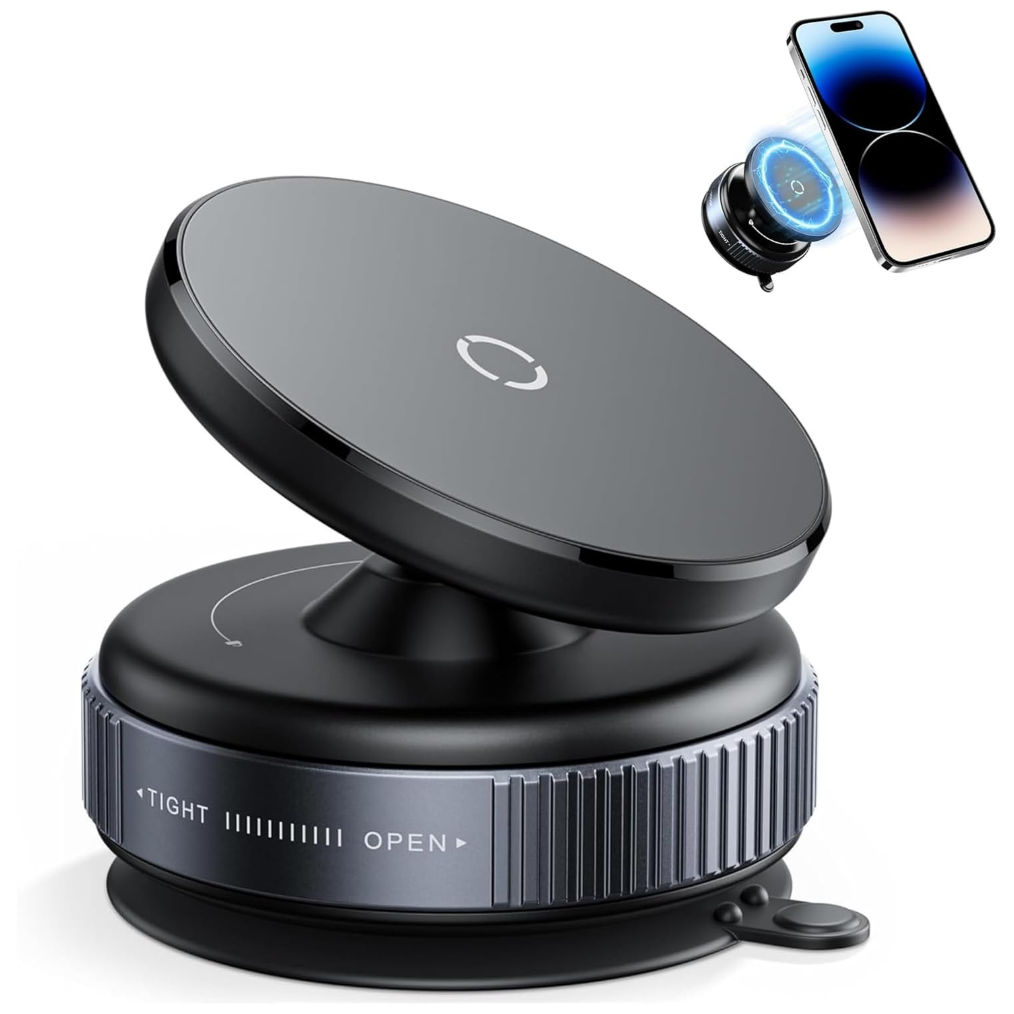 Vacuum Suction Magnetic Phone Mount, 360° Rotatable Mobile Holder K009