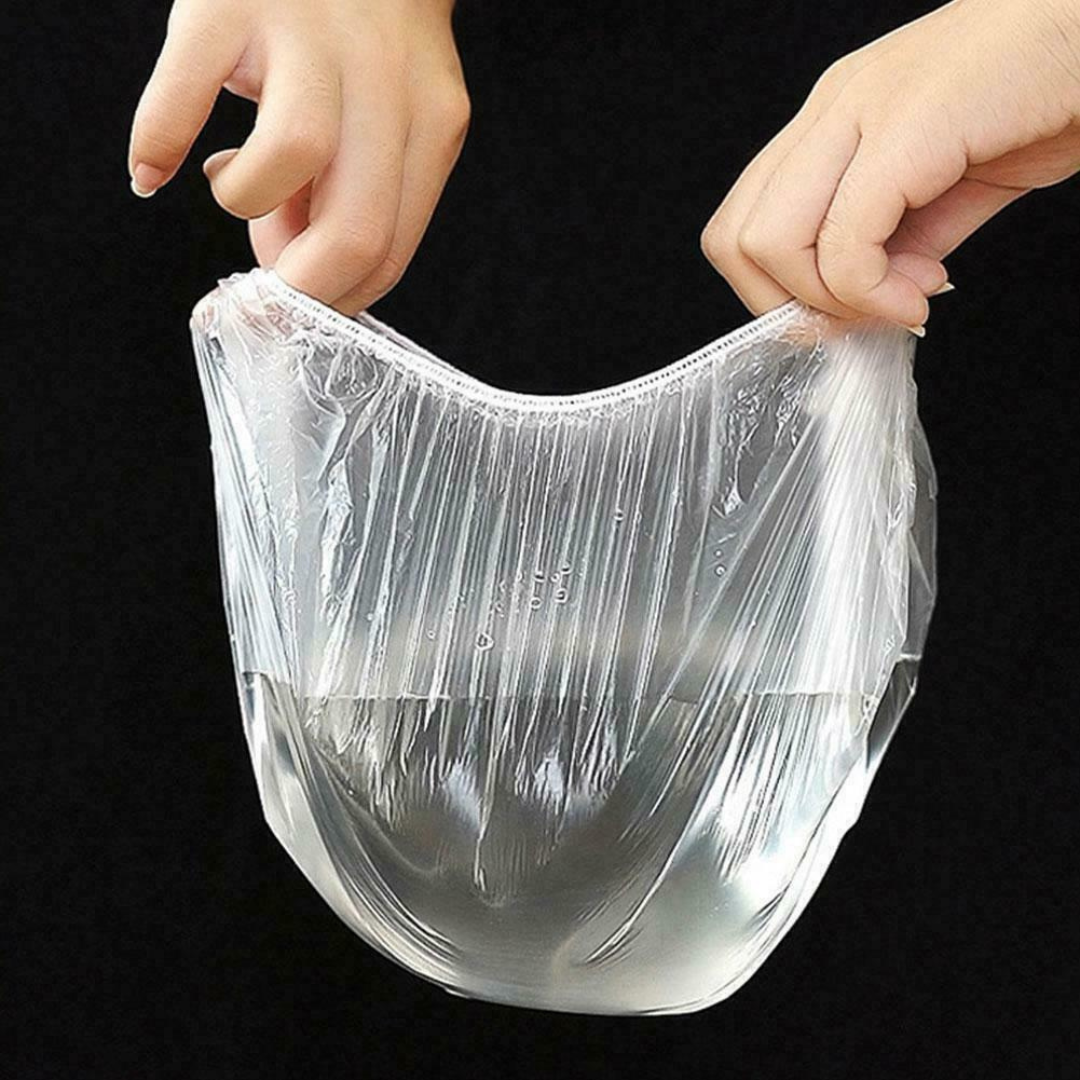 100 Pcs Packet Disposable Plastic Food Wrap Covers