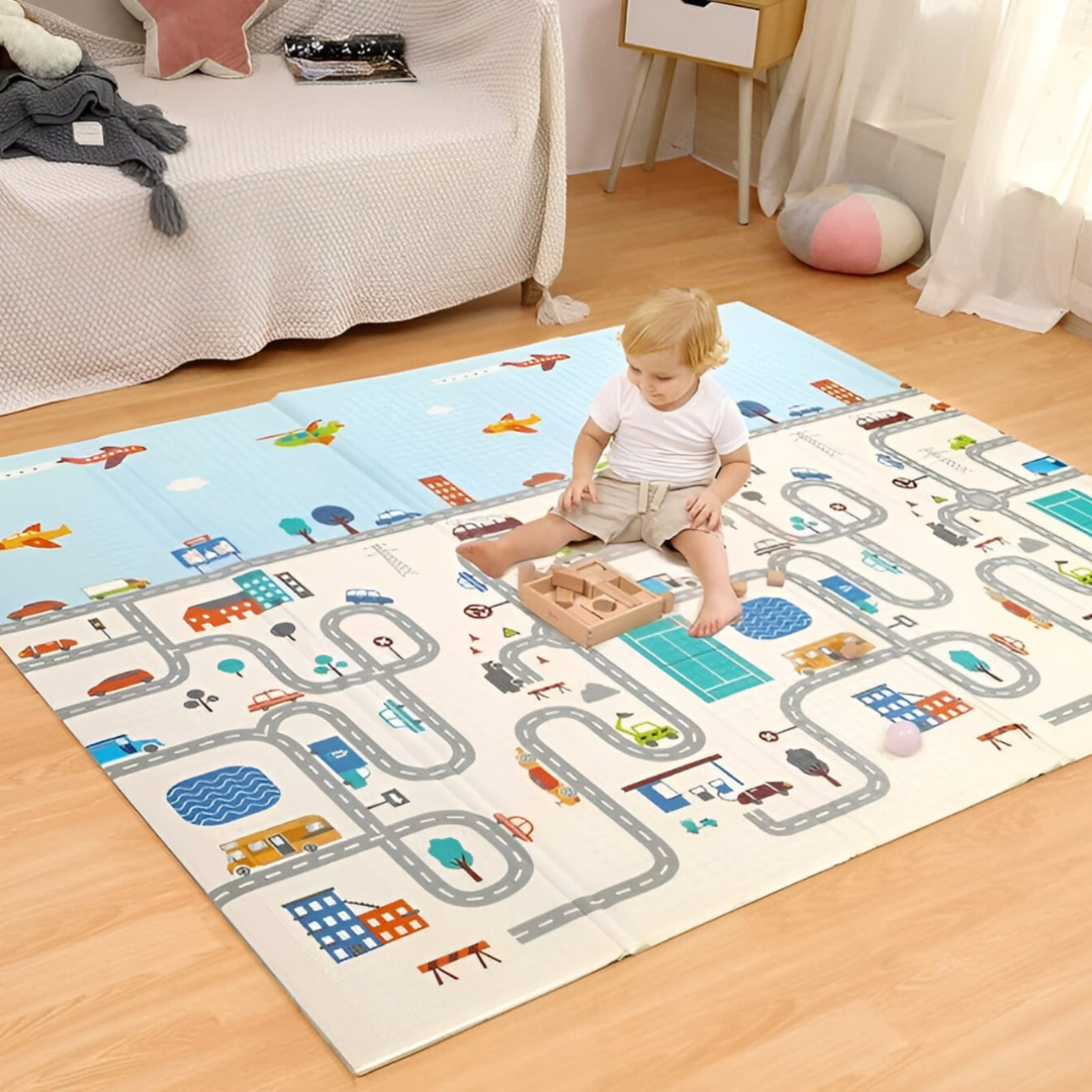 Baby Play Mat, Folding Baby Crawling Two Sided Play Mat