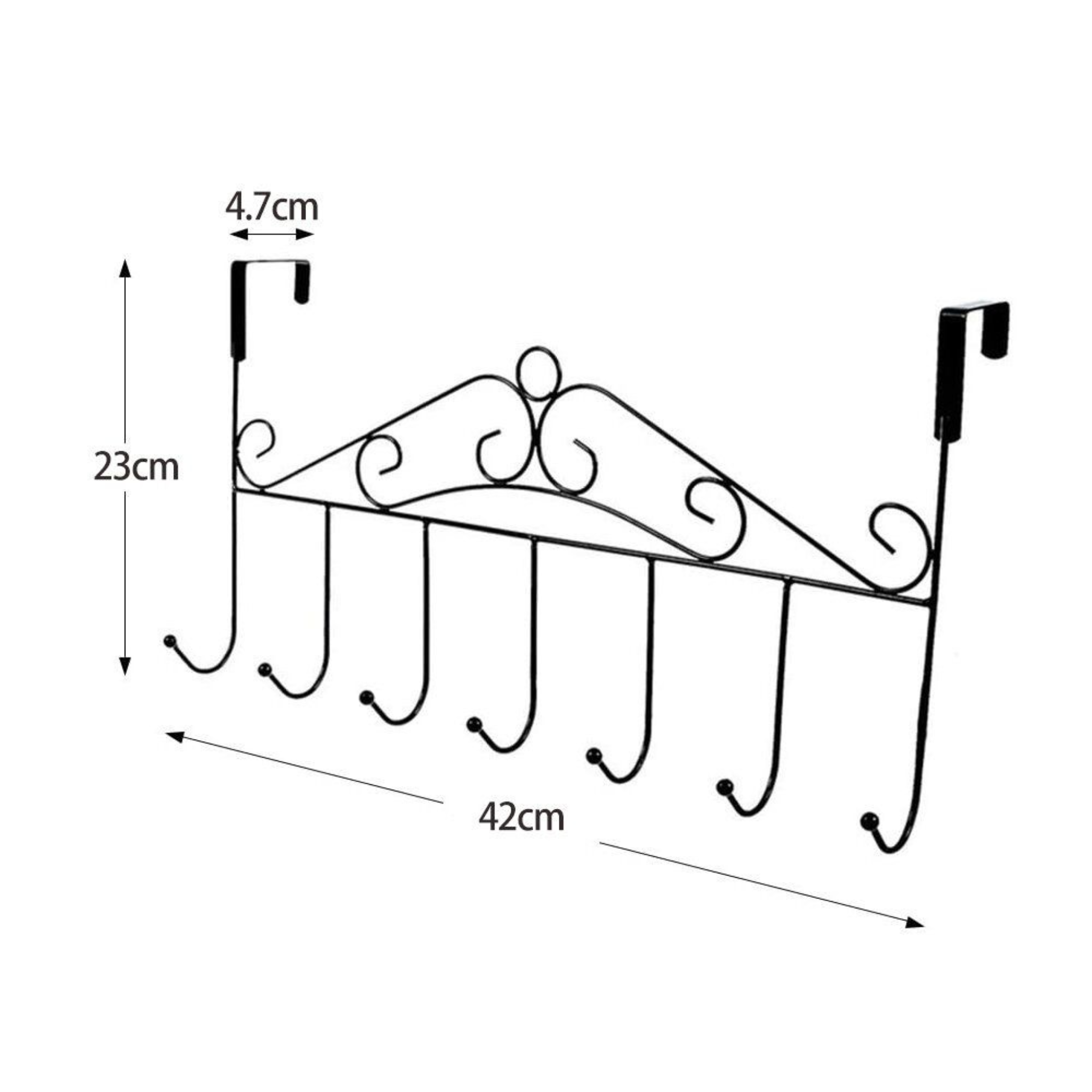 Space Saving 7 Hooks Stainless Steel Door Back Clothes Hanger