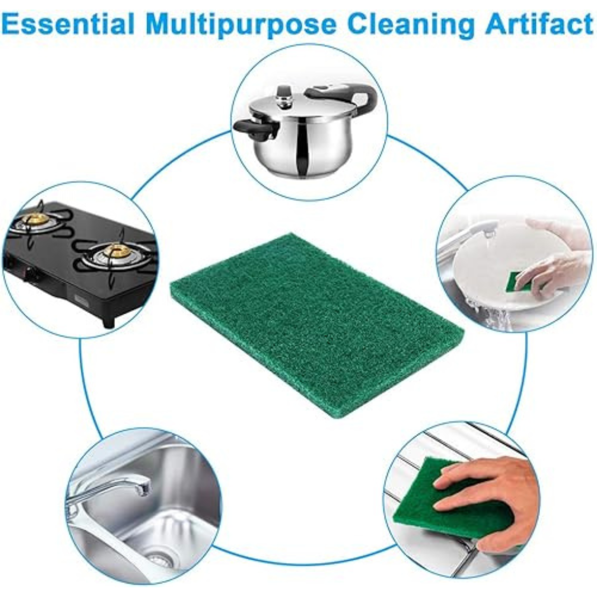 Dish Wash Scrub Scouring Pads (Pack of 5 Pieces)