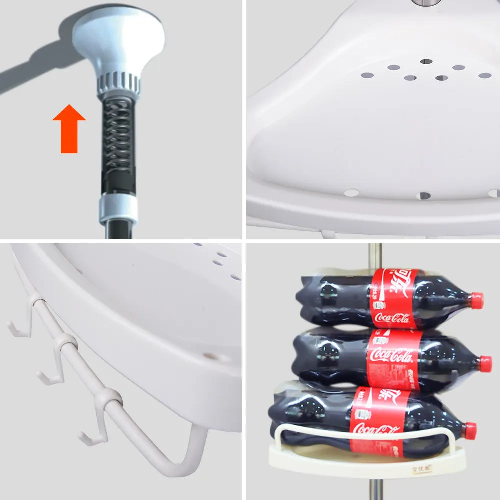 4 Layer Bathroom Corner Telescopic Adjustable Organizer Tower Rack