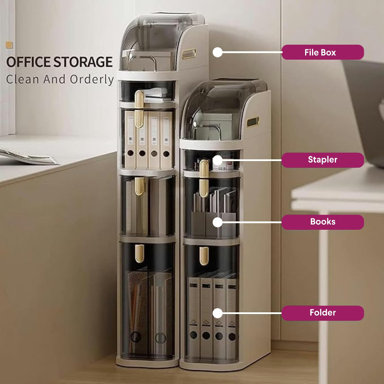 Smart Narrow Gap Tower Bathroom Storage Organizer, Chest of Drawers Floor Cabinet