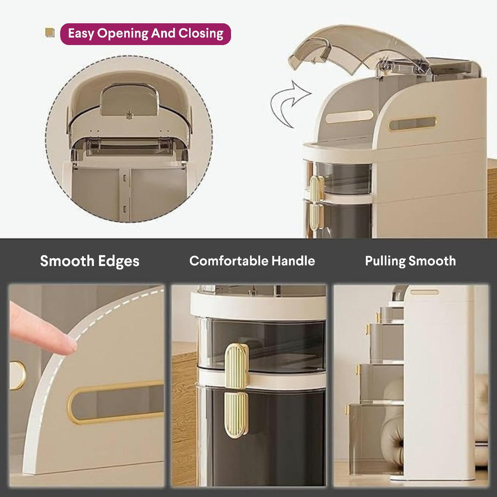 Smart Narrow Gap Tower Bathroom Storage Organizer, Chest of Drawers Floor Cabinet