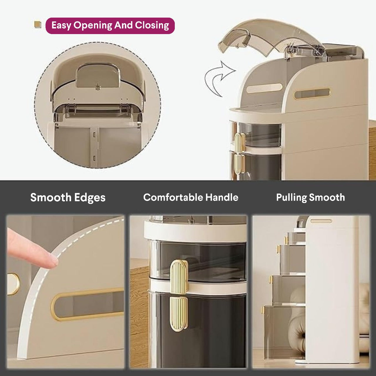 Smart Narrow Gap Tower Bathroom Storage Organizer, Chest of Drawers Floor Cabinet