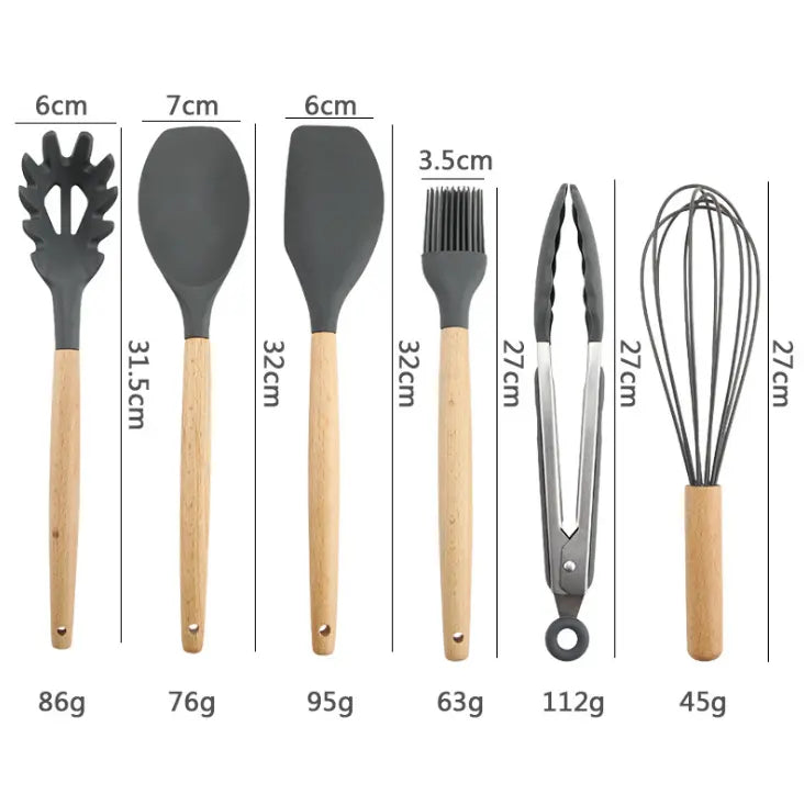 12 Pcs Non Stick Silicone Kitchenware Utensils Cookware Set